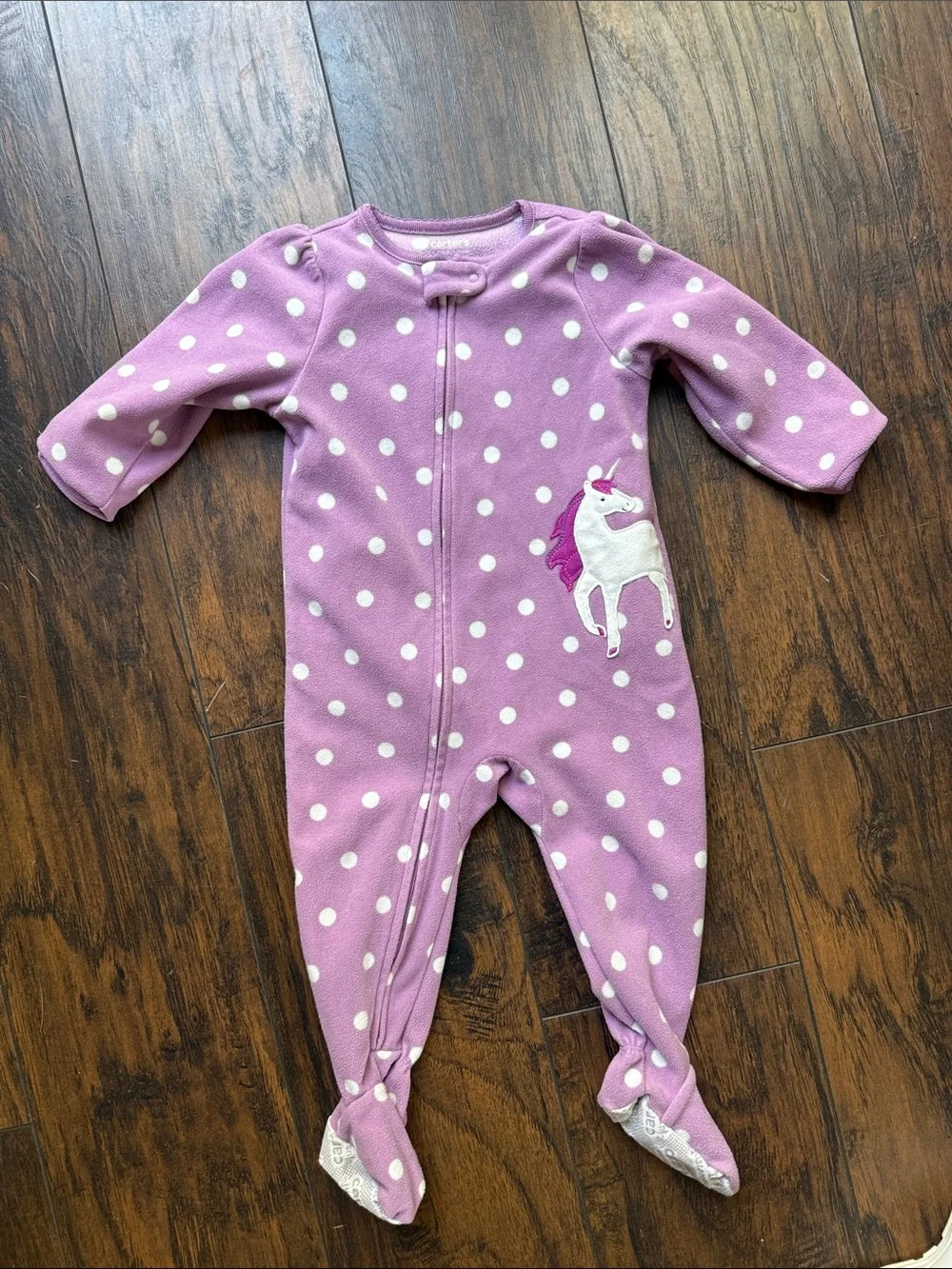 Polka dot unicorn Onesie pajama footed